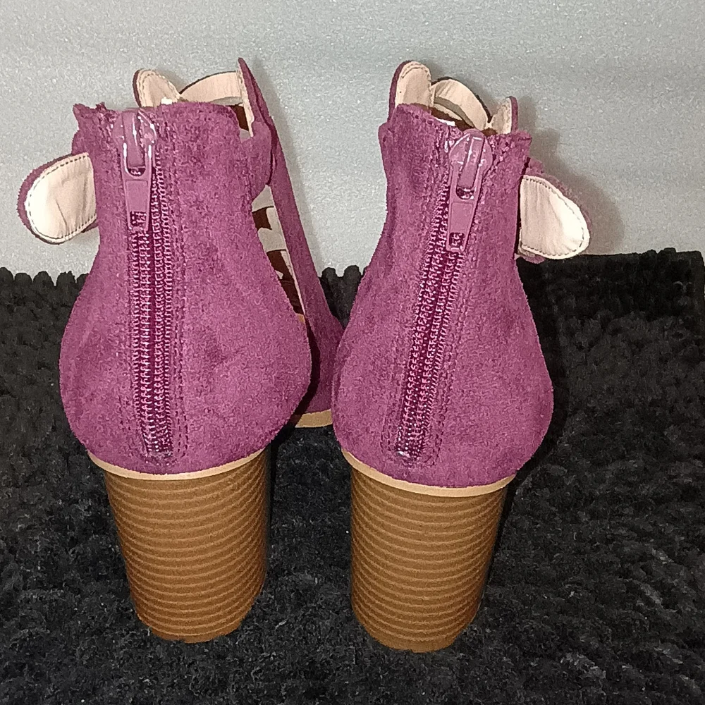 Liyuandian Woman's Platform Open Toe Elegant Burgundy Women's Heels Size 8.5 - Picture 11 of 14